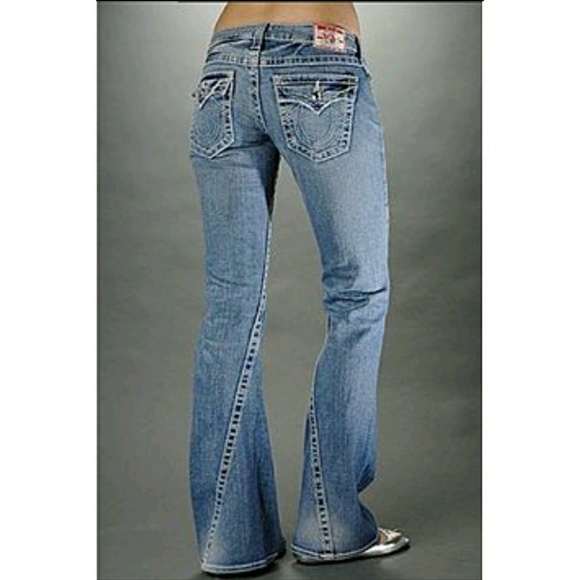 True Religion Denim - TRUE RELIGION DESTROYED LOW RISE FLARE JEANS